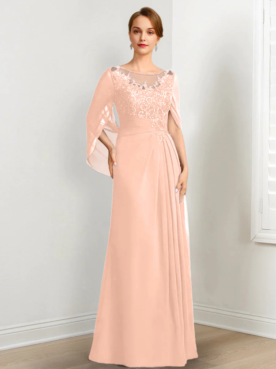 A-Line/Princess Mother of the Bride Dresses with Applique & Sequins - Image 8