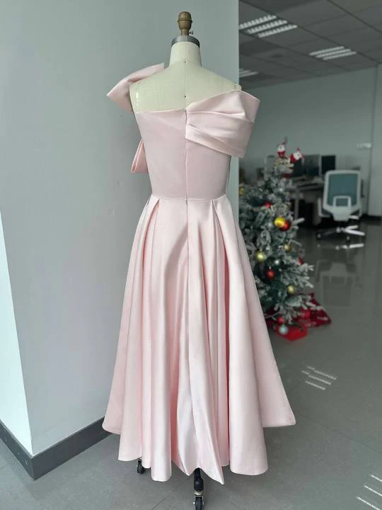 A-Line/Princess Off-the-Shoulder Sleeveless Ankle-Length Mother of the Bride Dresses with Bow(s) - Image 3
