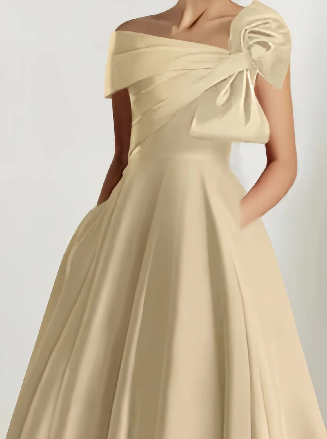 A-Line/Princess Off-the-Shoulder Sleeveless Ankle-Length Mother of the Bride Dresses with Bow(s) - Image 7