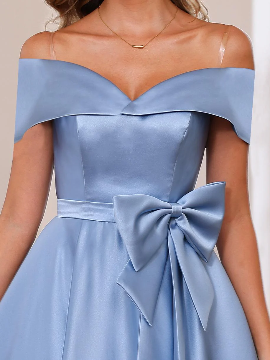 A-Line/Princess Off-the-Shoulder Sleeveless Ankle-Length Mother of the Bride Dresses with Pockets - Image 5