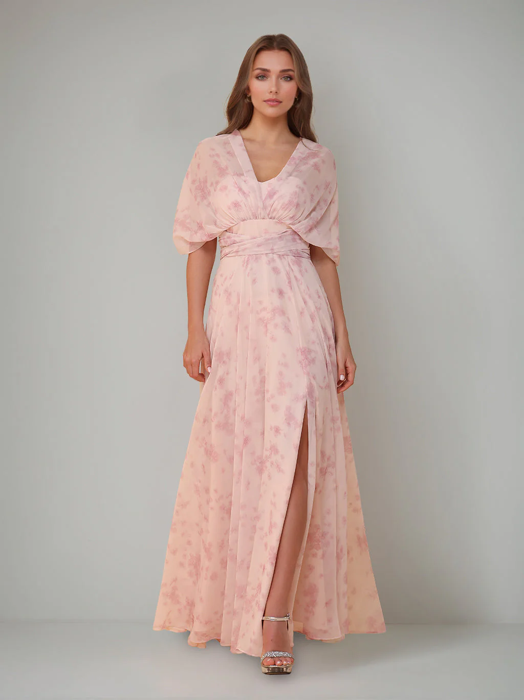 A-Line/Princess One-Shoulder Sleeveless Floor-Length Bridesmaid Dresses with Split Side & Pleated - Image 9
