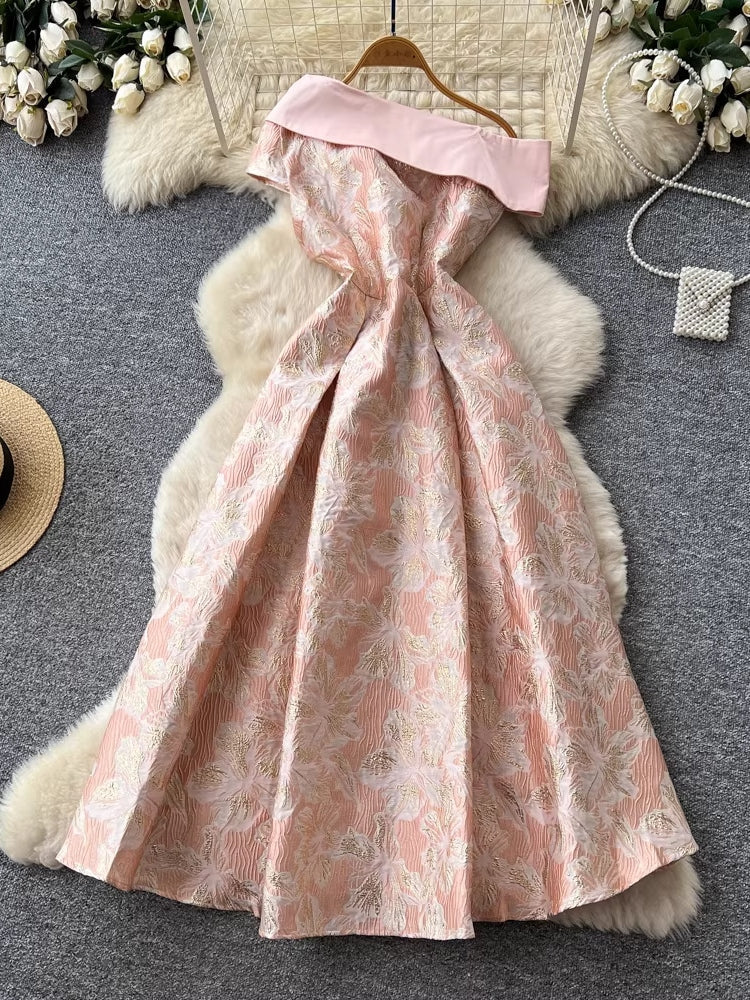 A-Line/Princess One-Shoulder Wedding Guest Dresses Ankle-Length Sleeveless Floral - Image 3