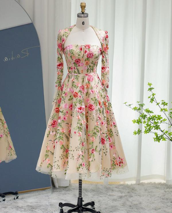 A-Line/Princess Scoop Long Sleeves Floor-Length Long Formal Evening Floar Dresses - Image 7