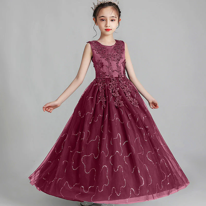 A-Line/Princess Scoop Neck Sleeveless Tulle Flower Girl Dress with Lace Appliques & Ruffles - Image 18