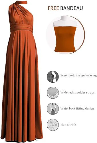 A-Line/Princess Sleeveless Floor-Length Convertible Bridesmaid Dresses - Image 3