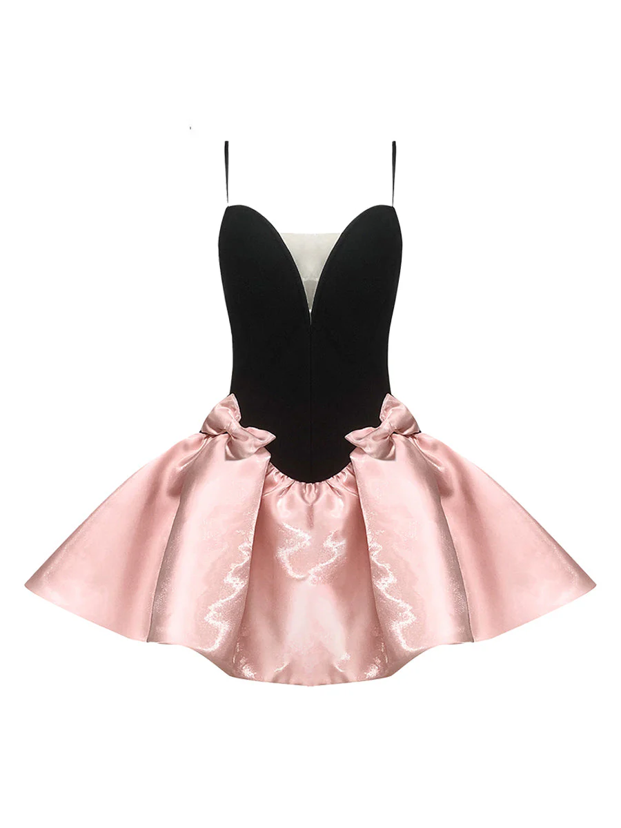 A-Line/Princess Spaghetti Straps Sleeveless Sweet Mini/Short Cocktail Dresses with Bow - Image 5