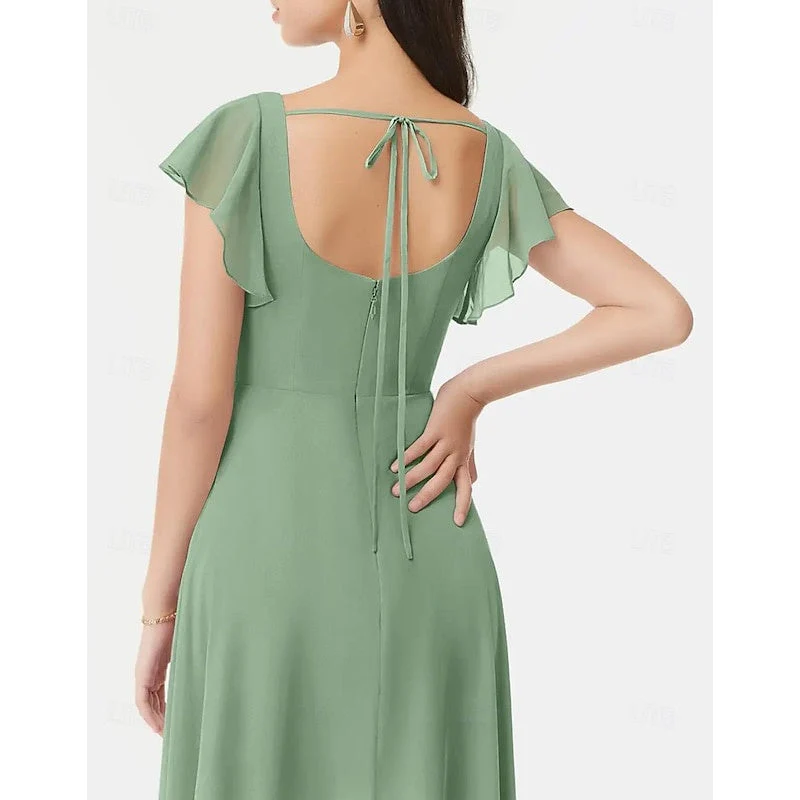 A-Line/Princess Square Neck Bridesmaid Dresses Wedding Guest Dresses - Image 2