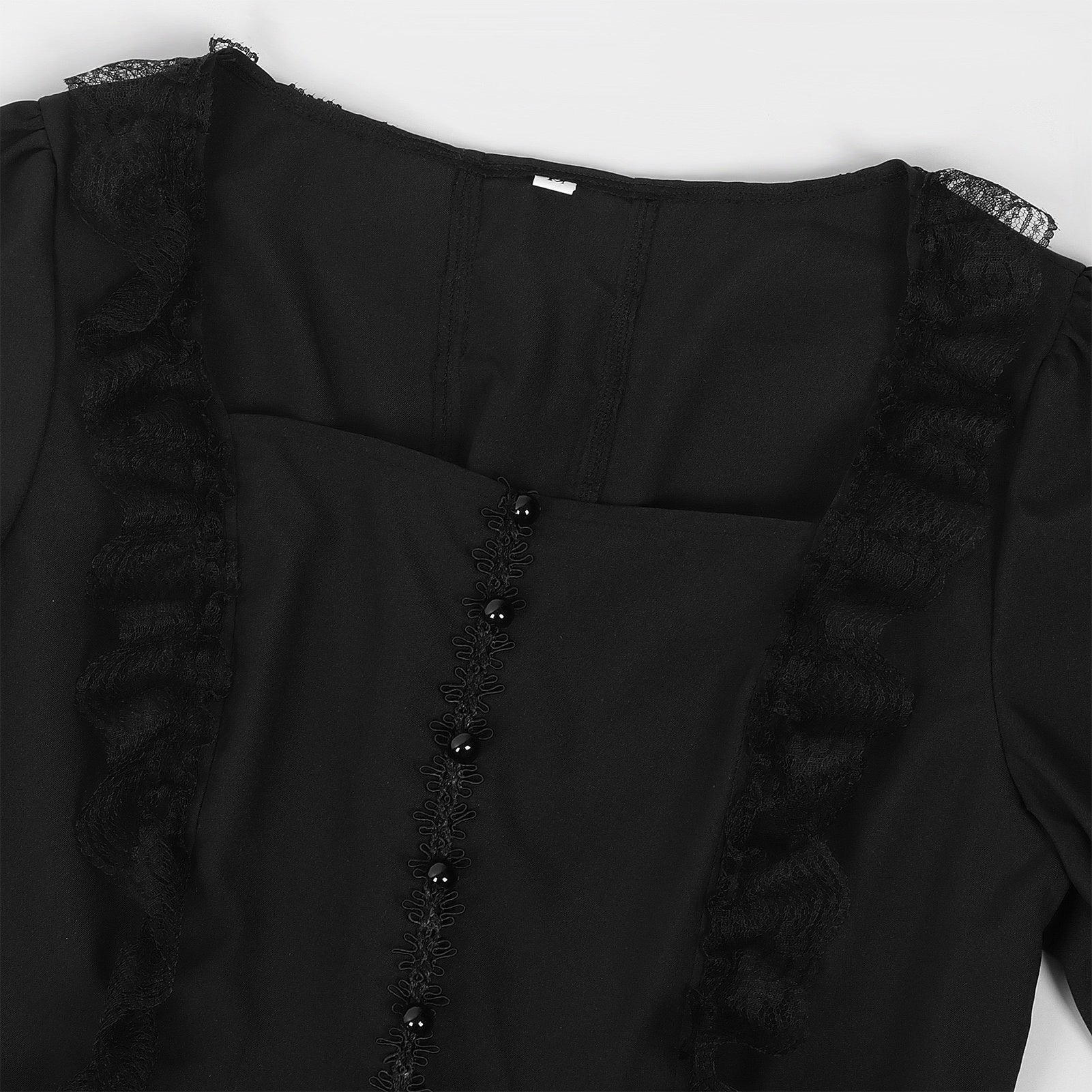 A-Line/Princess Square Neck Long Sleeves Floor-Length Medieval Renaissance Elven Cocktail Prom Dress - Image 5