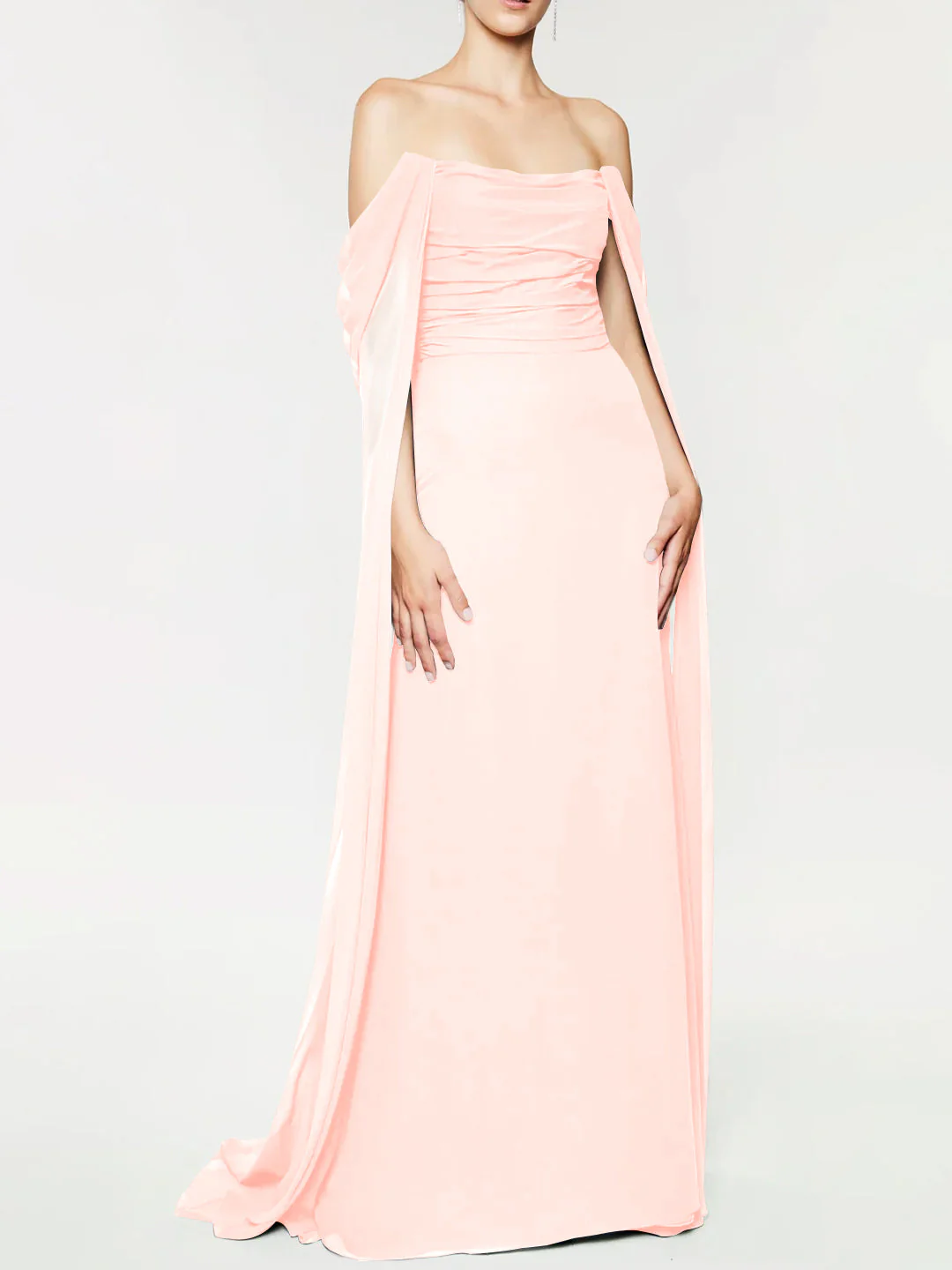 A-Line/Princess Strapless Sleeveless Floor-Length Evening Dress with Watteau Train - Image 10
