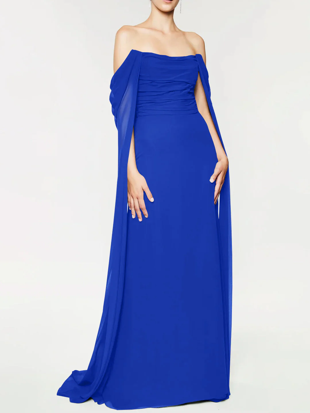 A-Line/Princess Strapless Sleeveless Floor-Length Evening Dress with Watteau Train - Image 12