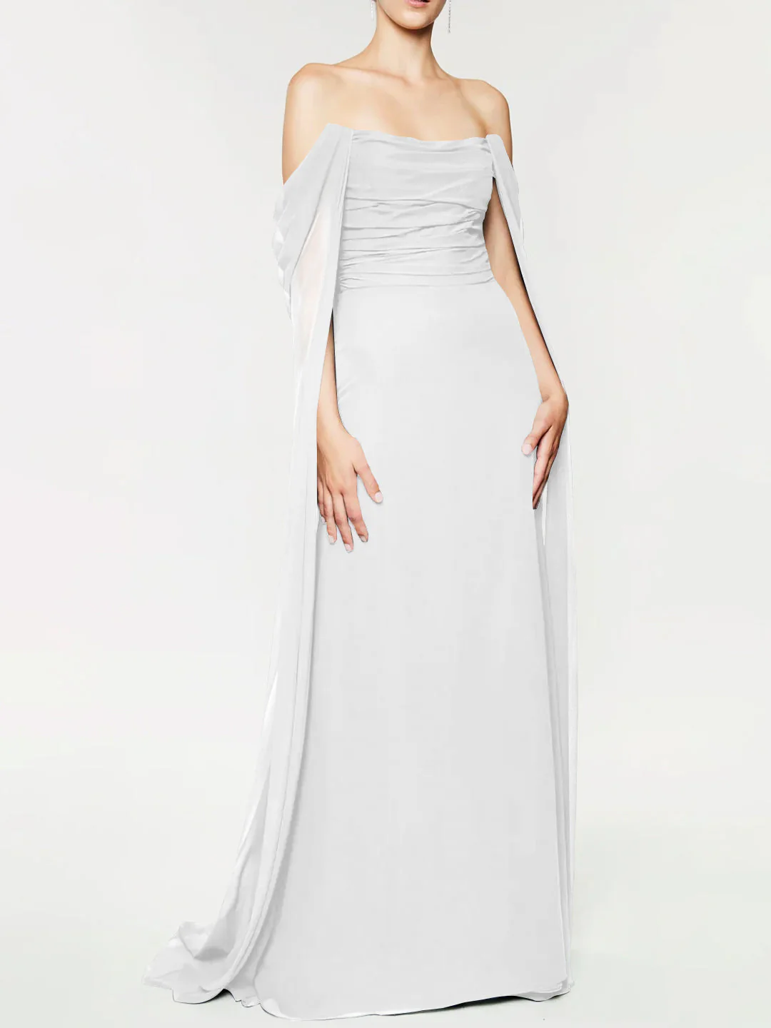 A-Line/Princess Strapless Sleeveless Floor-Length Evening Dress with Watteau Train - Image 14