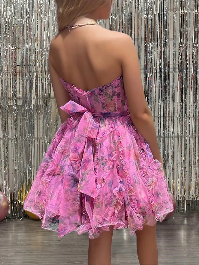 A-Line/Princess Strapless Sleeveless Short/Mini Party Dance Cocktail Homecoming Dress - Image 2
