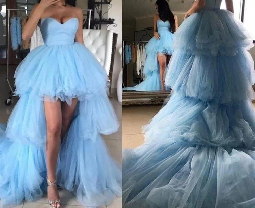 A-Line/Princess Strapless Sweetheart Sleeveless Floor-length Long Prom Dresses Whit Ruffles - Image 2