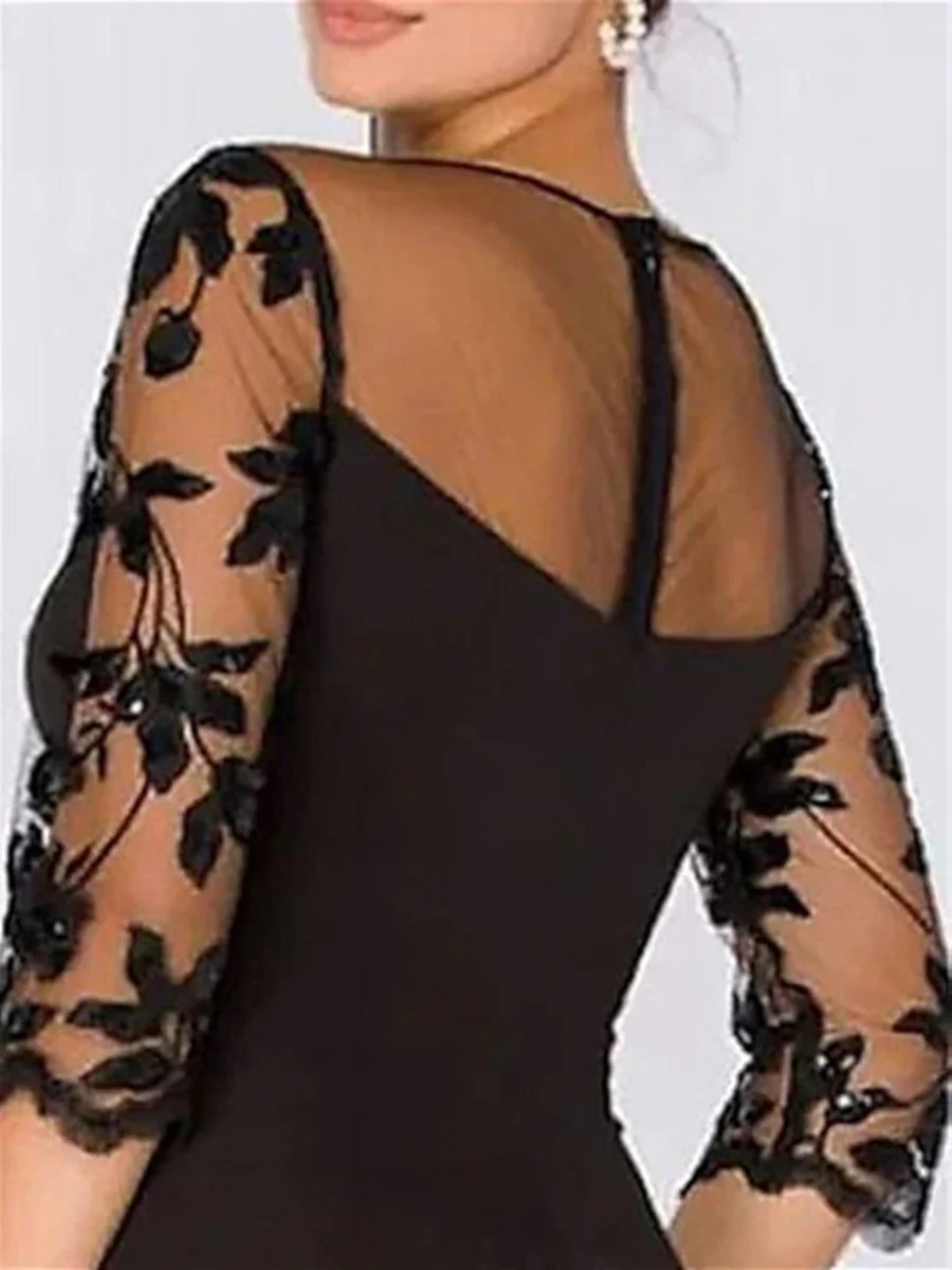 A-Line/Princess Sweetheart 3/4 Sleeves Floor-Length Mother of the BrideJumpsuit with Applique - Image 2
