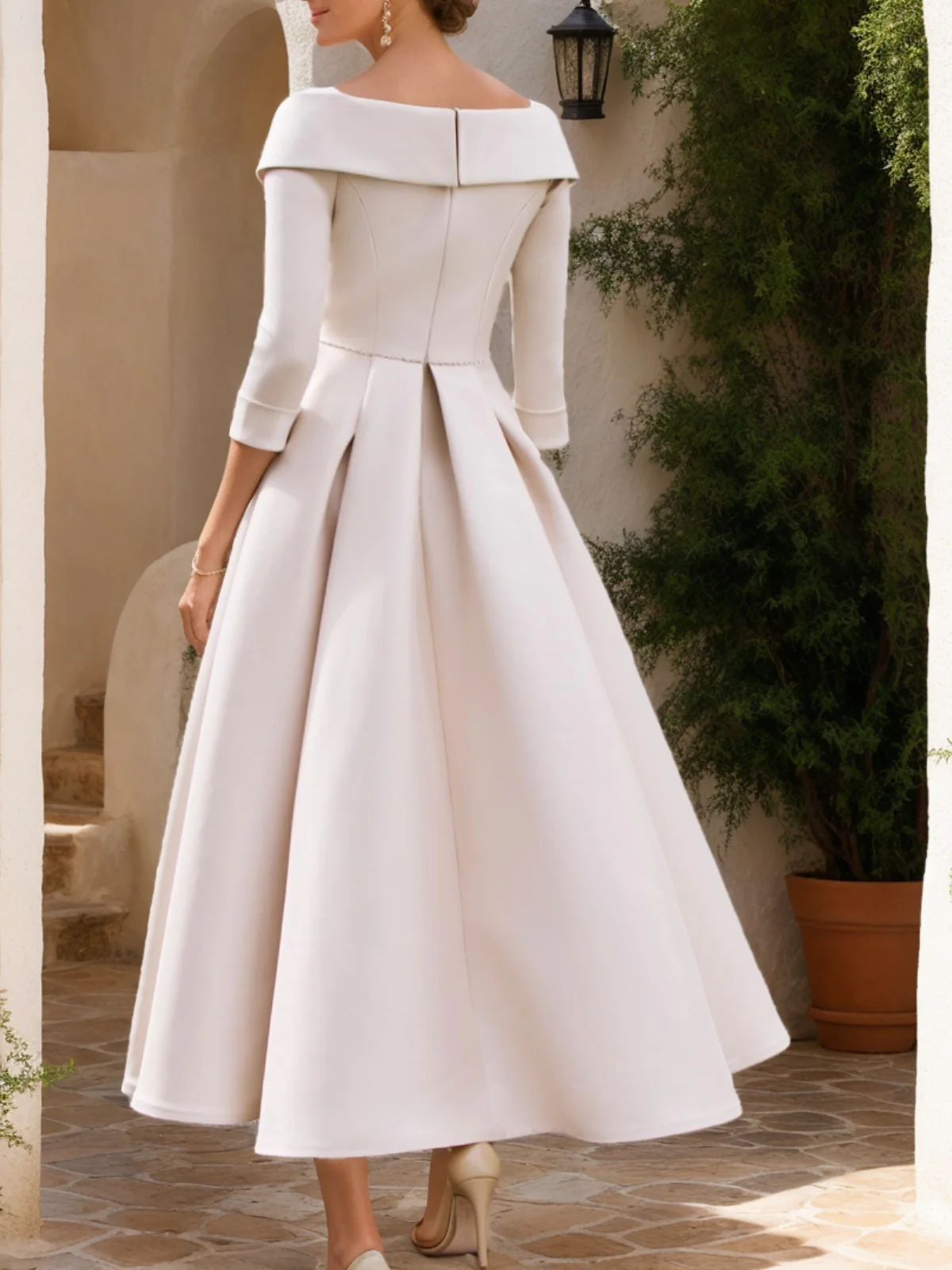 A-Line/Princess Sweetheart Neck Ankle-Length 3/4 Sleeves Mother of the Bride Dresses with Embroidery - Image 2