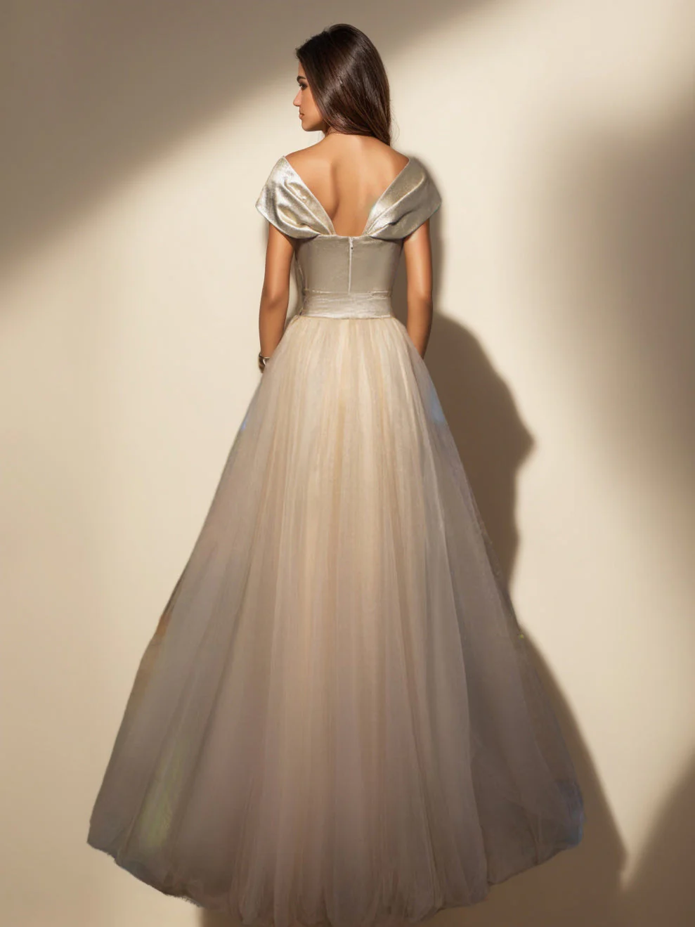 A-Line/Princess Sweetheart Off-the-Shoulder Sleeveless Floor-length Prom Evening Dresses with Split Slit & Bow - Image 2