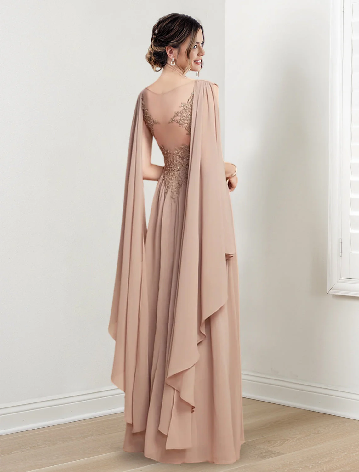 A-Line/Princess V-Neck Floor-Length Mother of the Bride Dresses - Image 2