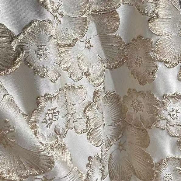 A-Line/Princess V-Neck Jacquard Mother of the Bride Dresses Floral Floor-Length 3/4 Sleeves - Image 7