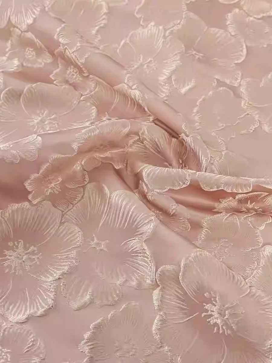 A-Line/Princess V-Neck Jacquard Mother of the Bride Dresses Short Sleeves Floral Ankle-Length - Image 3