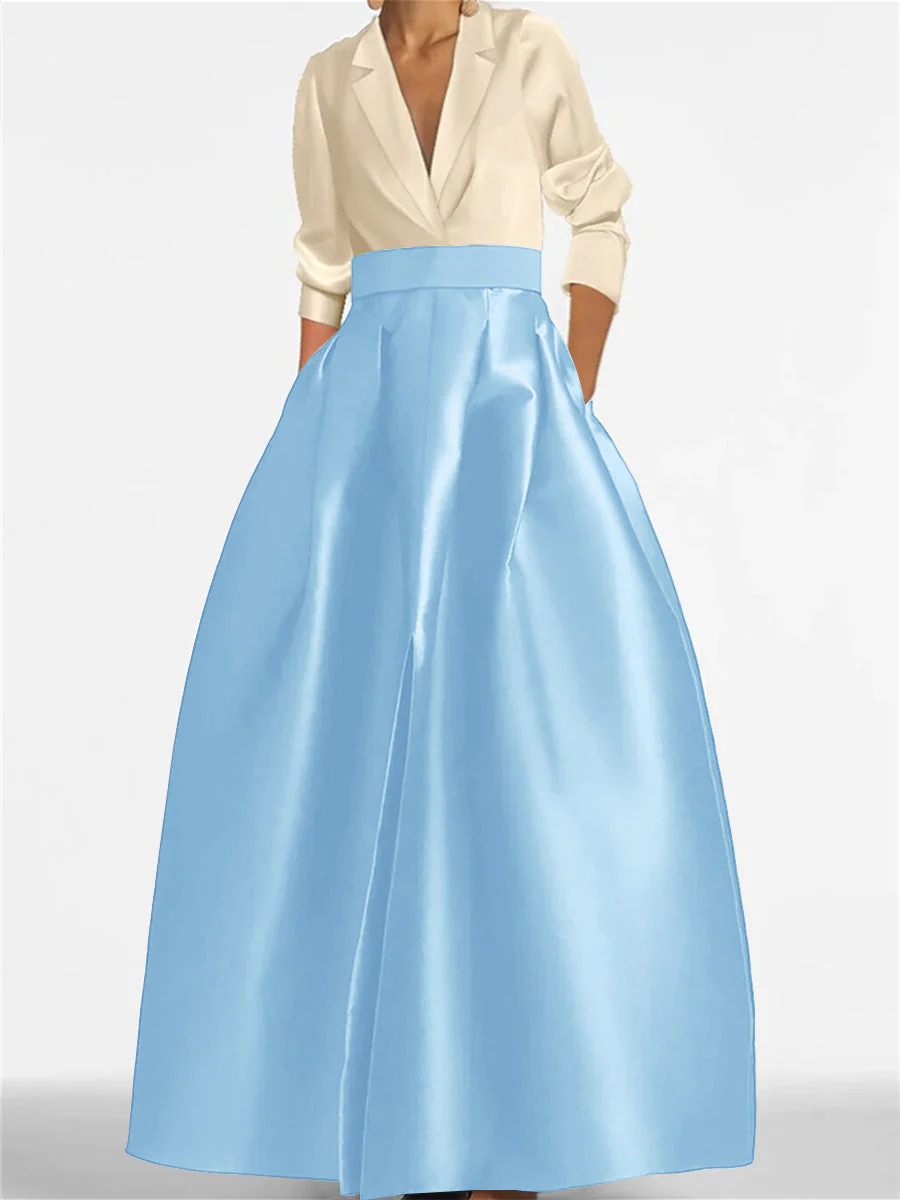 A-Line/Princess V-Neck Long Sleeves Mother Of The Bride Dresses With Pockets - Image 53