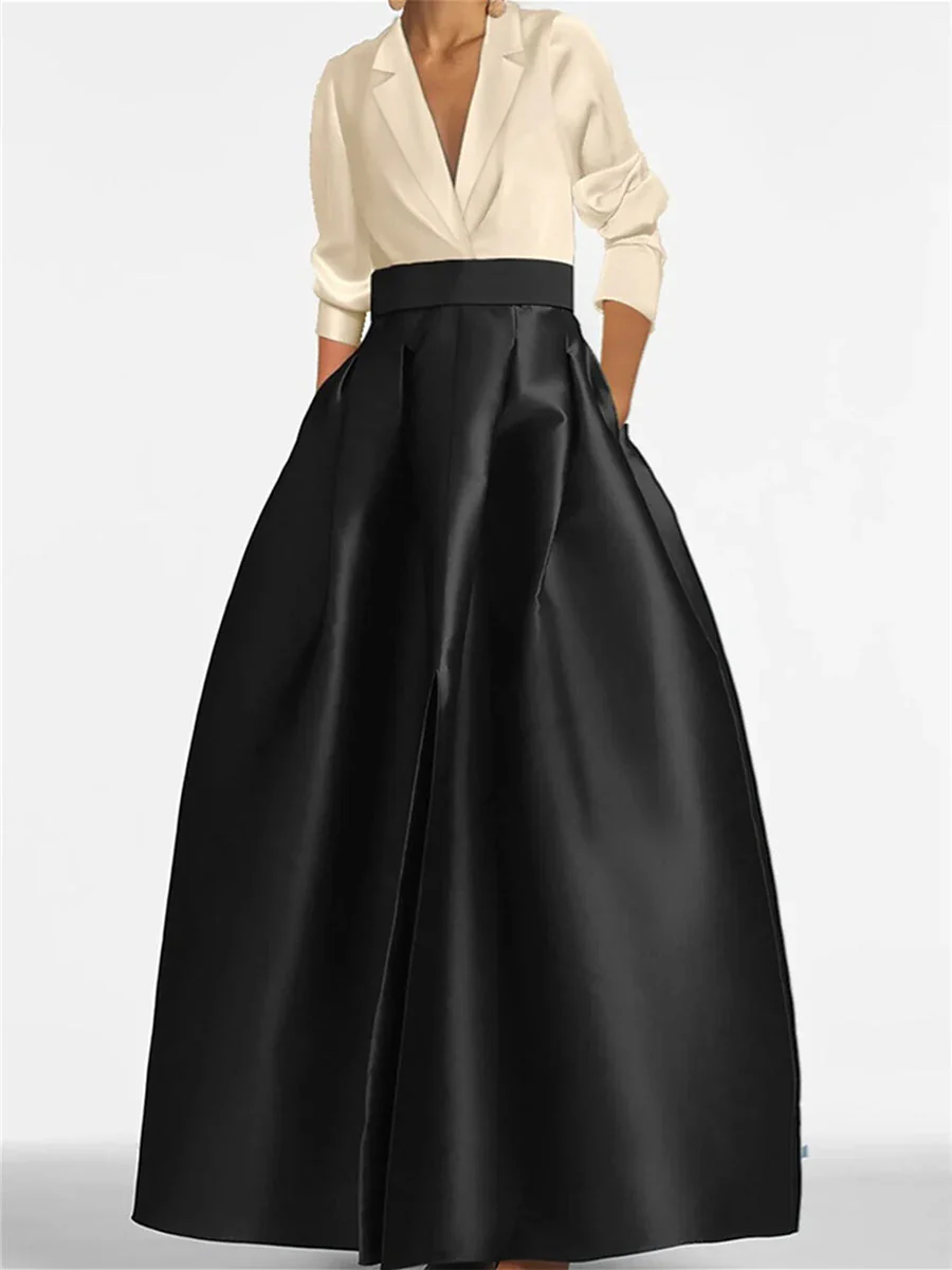 A-Line/Princess V-Neck Long Sleeves Mother Of The Bride Dresses With Pockets - Image 6
