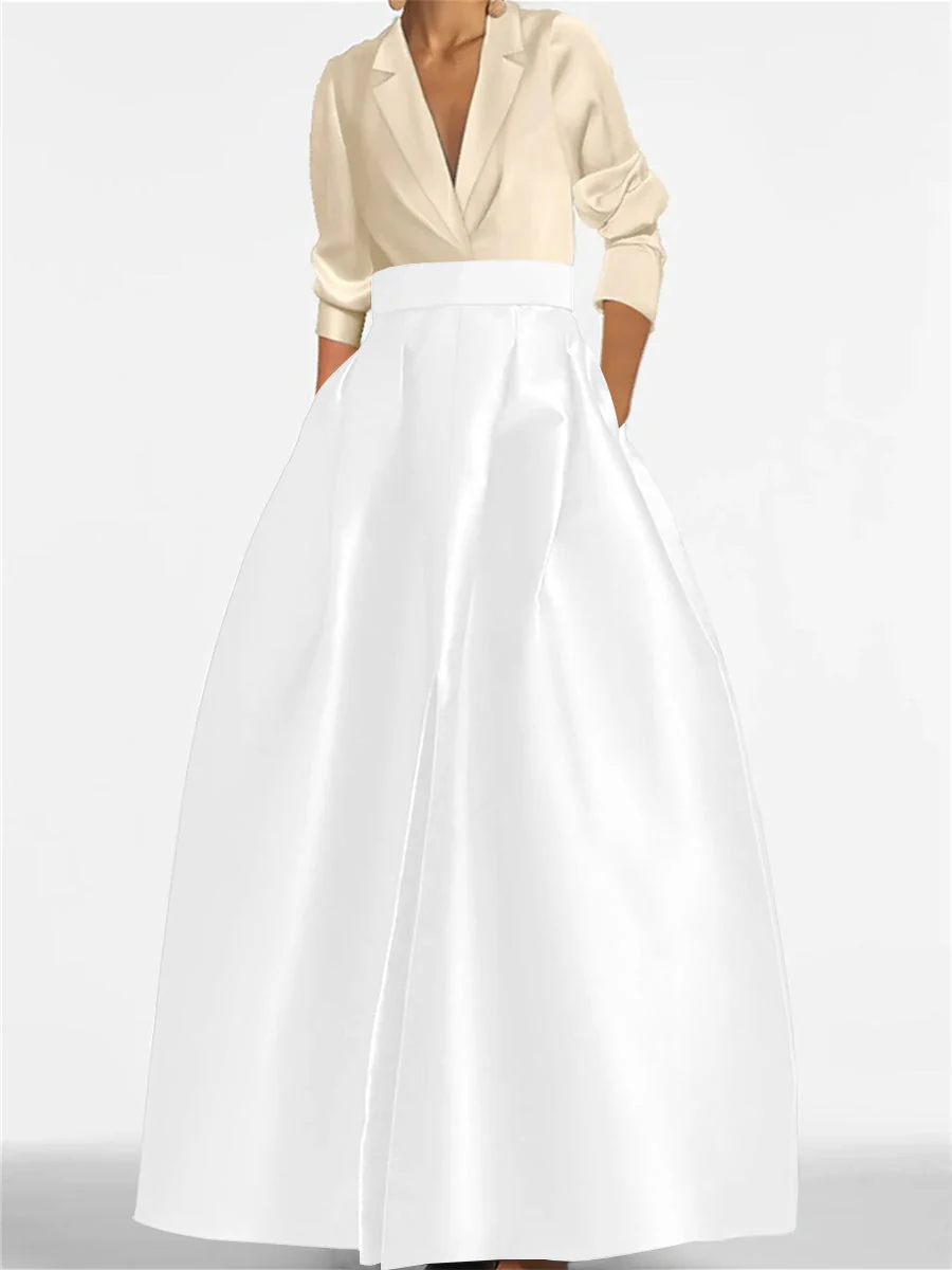 A-Line/Princess V-Neck Long Sleeves Mother Of The Bride Dresses With Pockets - Image 7