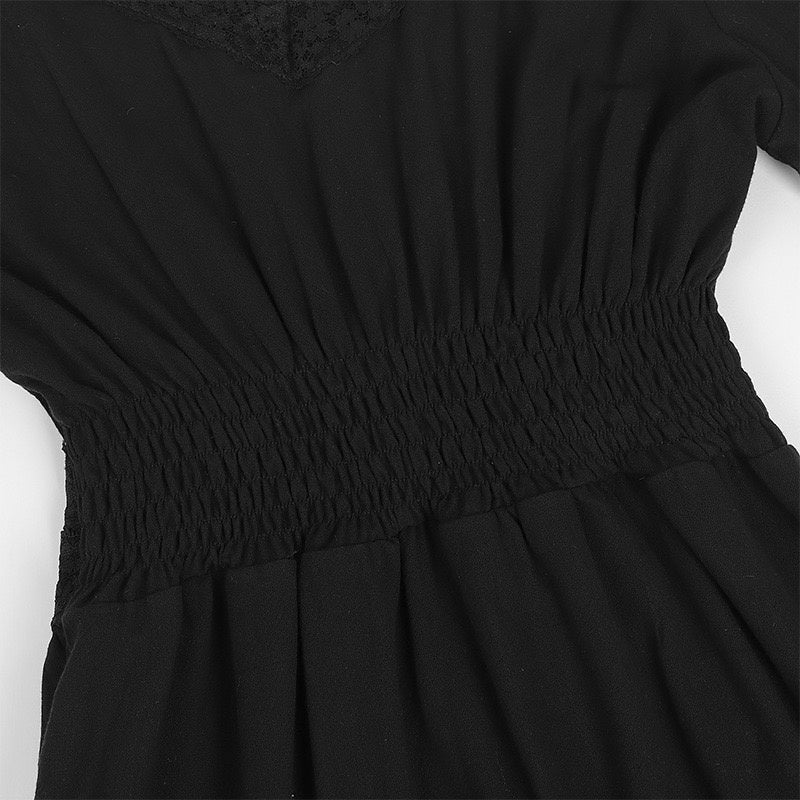 A-Line/Princess V-Neck Long Sleeves Tea-Length Elegant Medieval Renaissance Cocktail Dress - Image 14