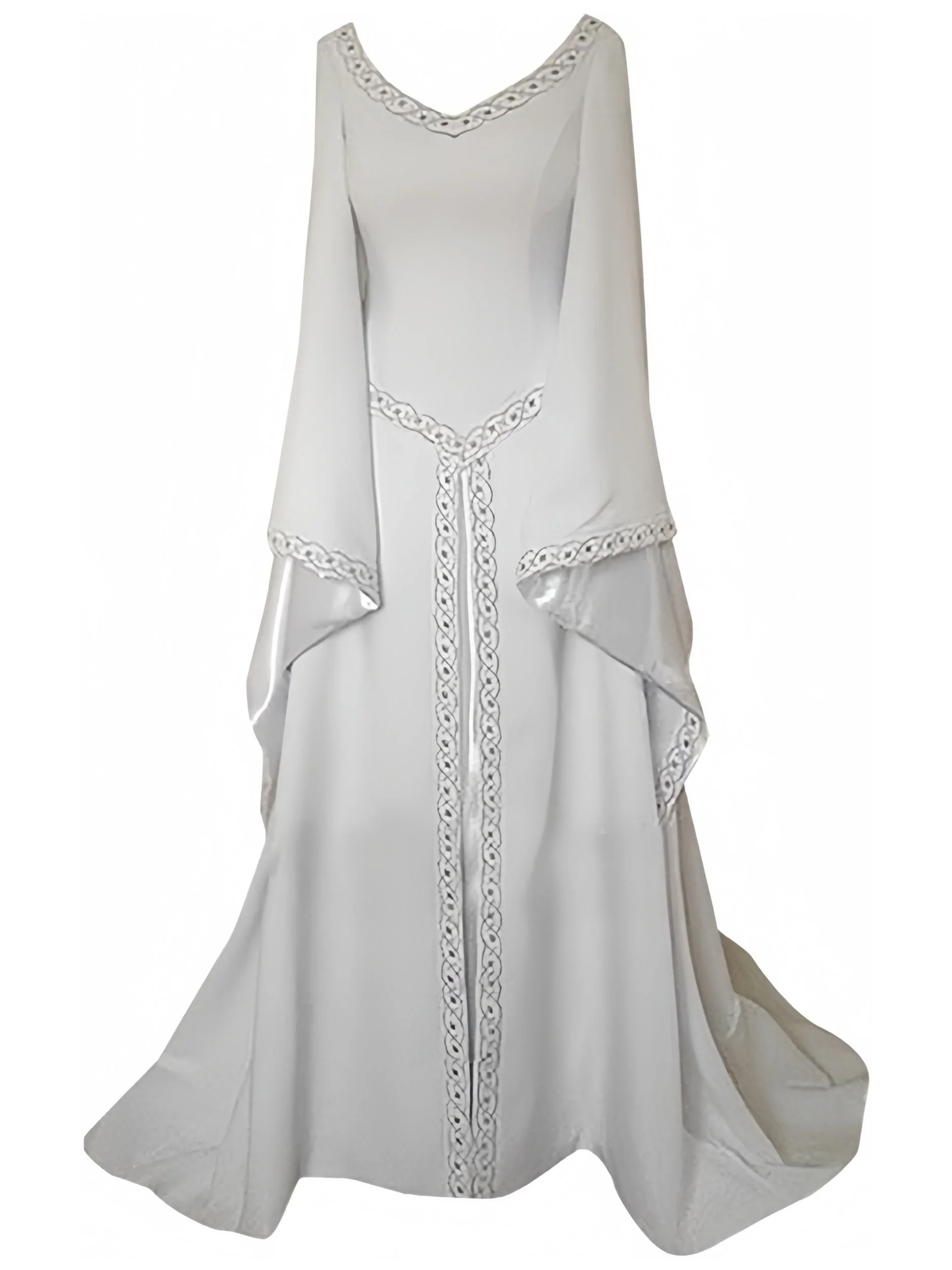A-Line/Princess V-Neck Long Sleeves Asymmetrical Vintage Dress - Image 4