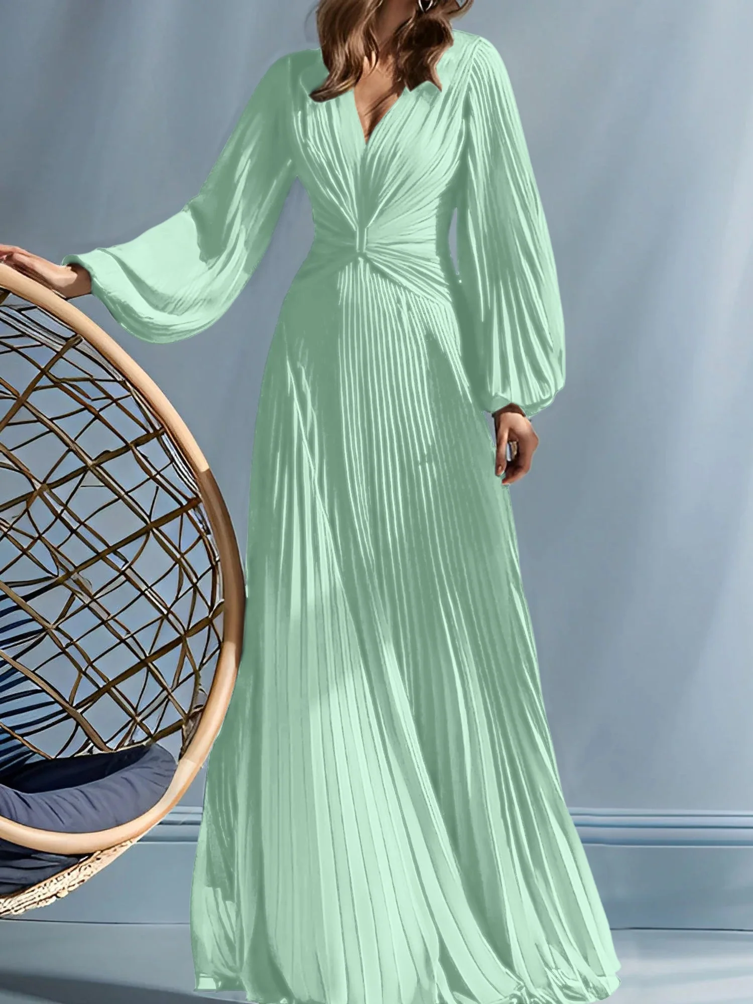 A-Line/Princess V-Neck Mother of the Bride Dresses with Ruched - Image 45