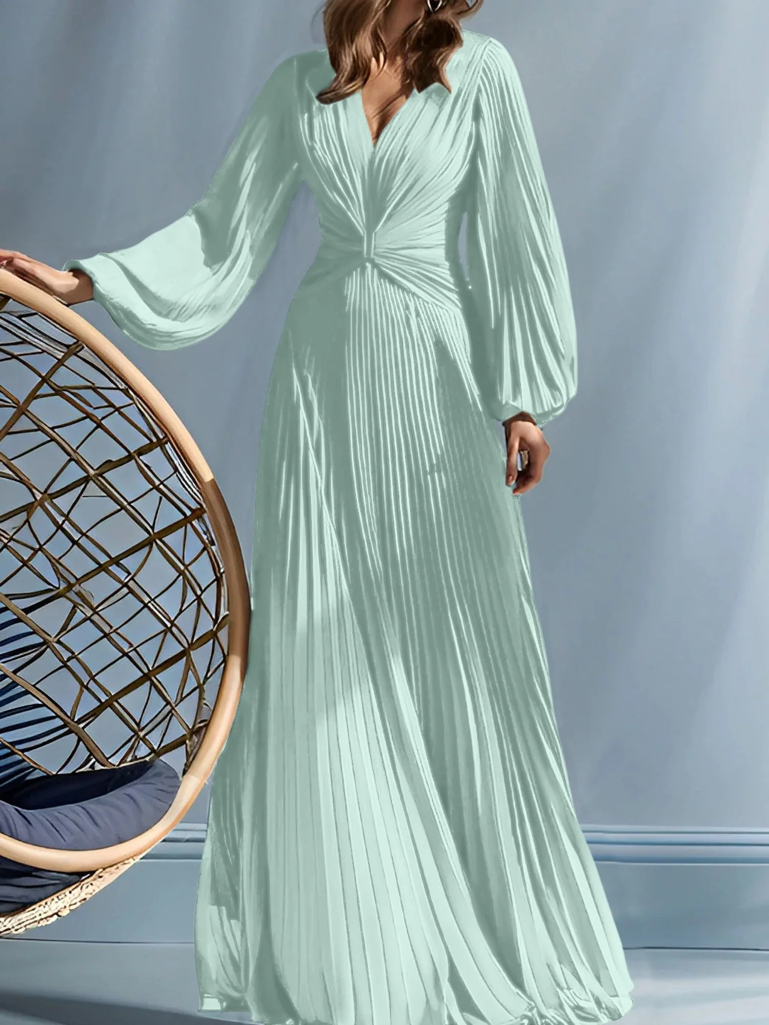 A-Line/Princess V-Neck Mother of the Bride Dresses with Ruched - Image 46