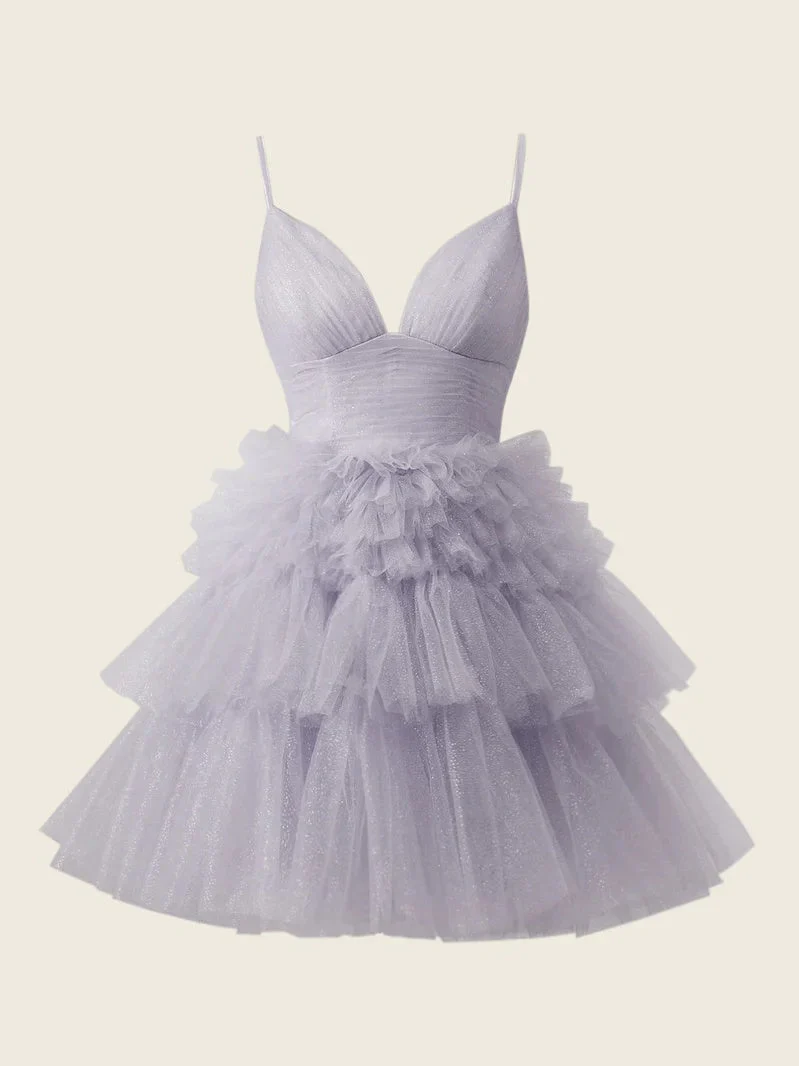 A-Line/Princess V-neck Off-the-Shoulder Sleeveless Short/Mini Party Dance Cocktail Homecoming Dress - Image 10