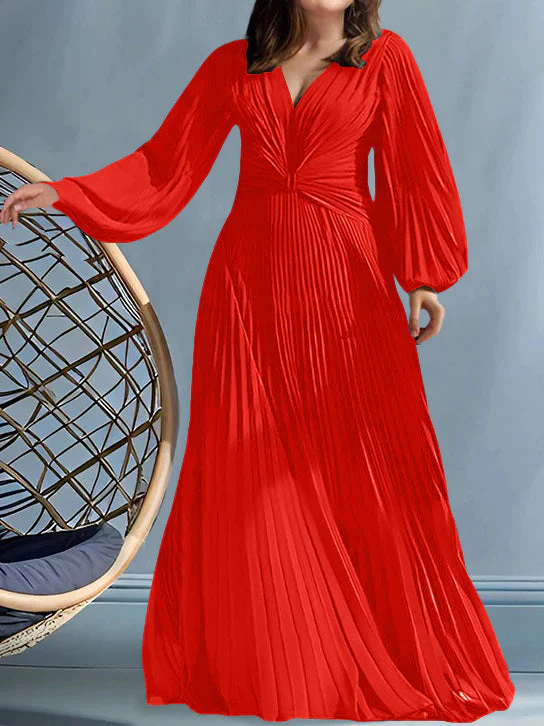 A-Line/Princess V-Neck Plus Size Mother of the Bride Dresses with Ruched - Image 49