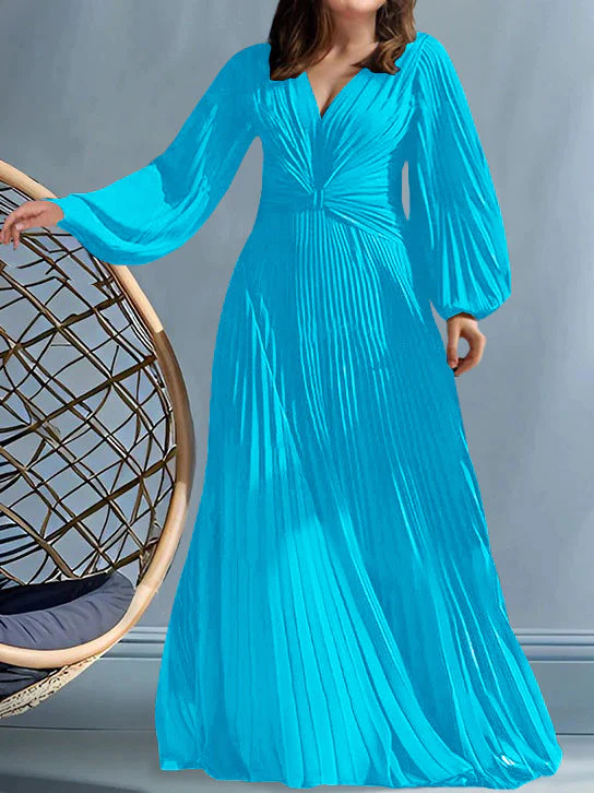 A-Line/Princess V-Neck Plus Size Mother of the Bride Dresses with Ruched - Image 56