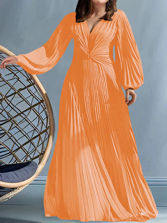 A-Line/Princess V-Neck Plus Size Mother of the Bride Dresses with Ruched - Image 57