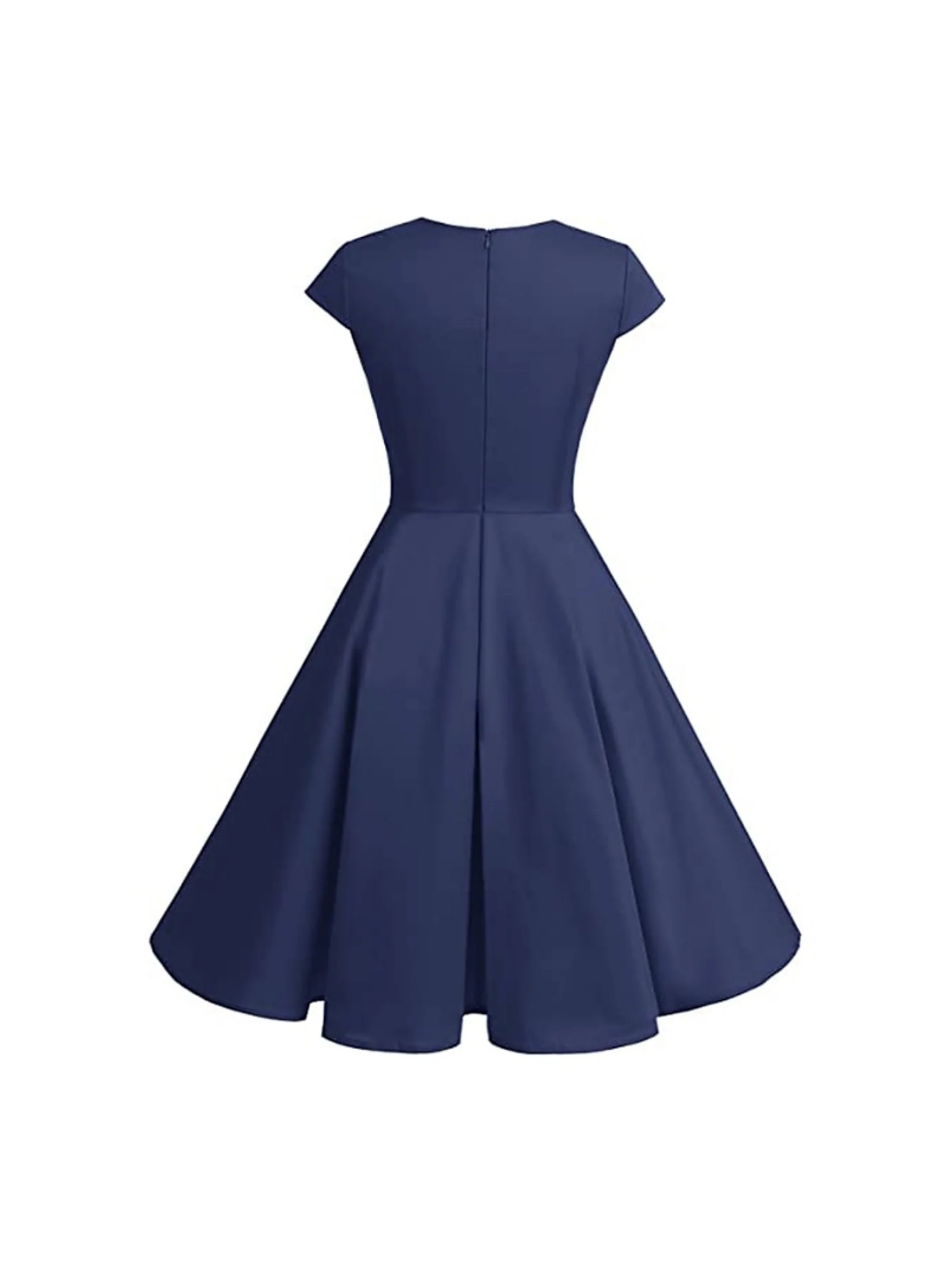A-Line/Princess V-Neck Short Sleeves Knee-Length Vintage Dress - Image 10