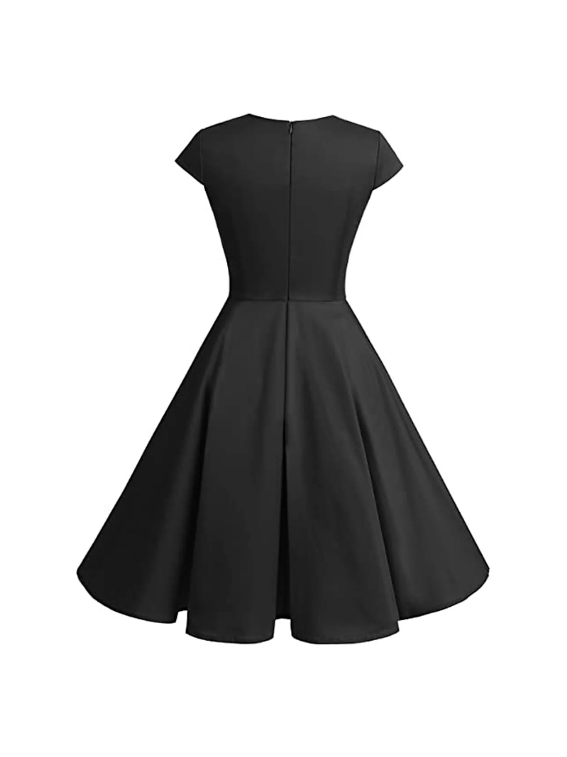 A-Line/Princess V-Neck Short Sleeves Knee-Length Vintage Dress - Image 6