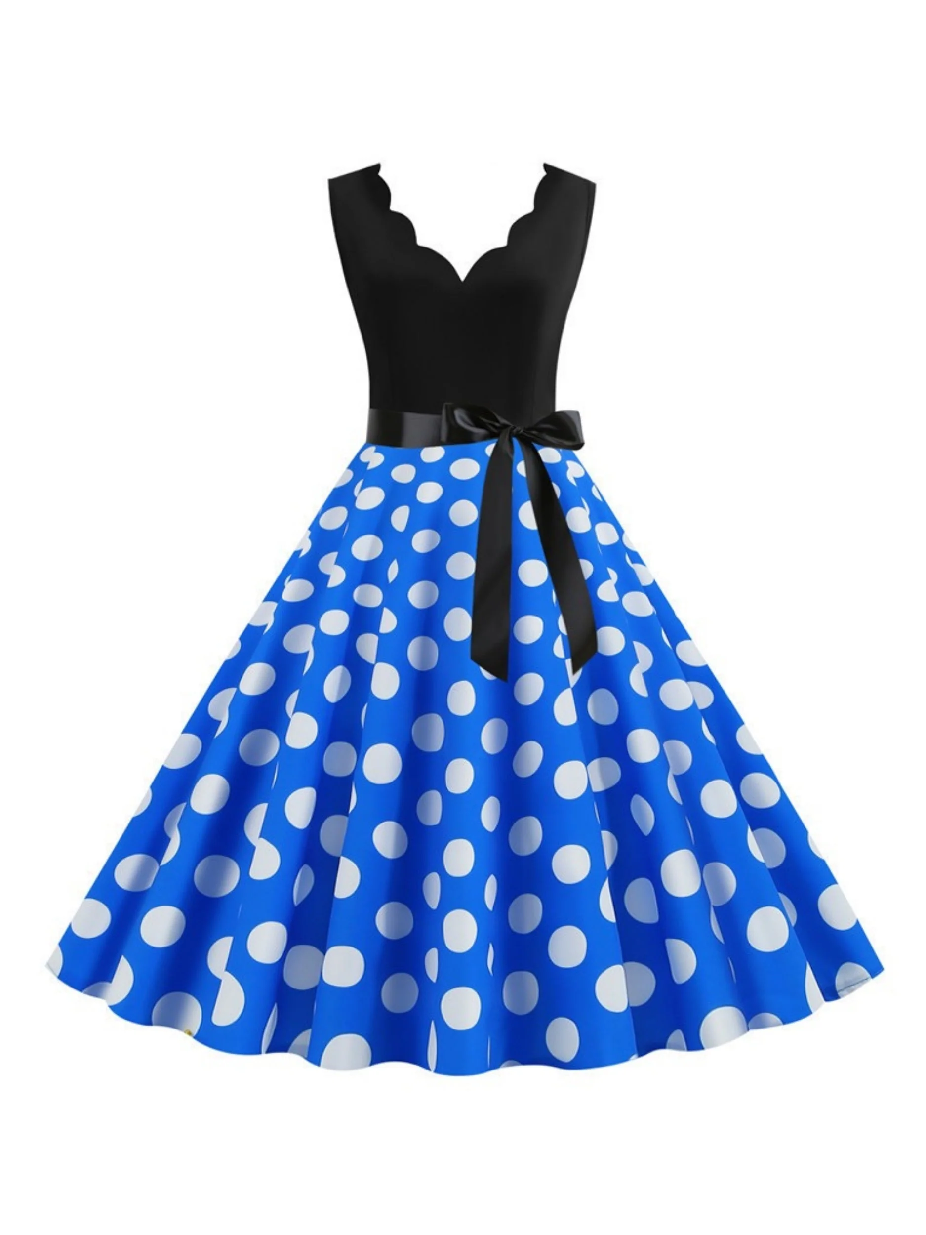 A-Line/Princess V-Neck Sleeveless Knee-Length Vintage Dress - Image 10