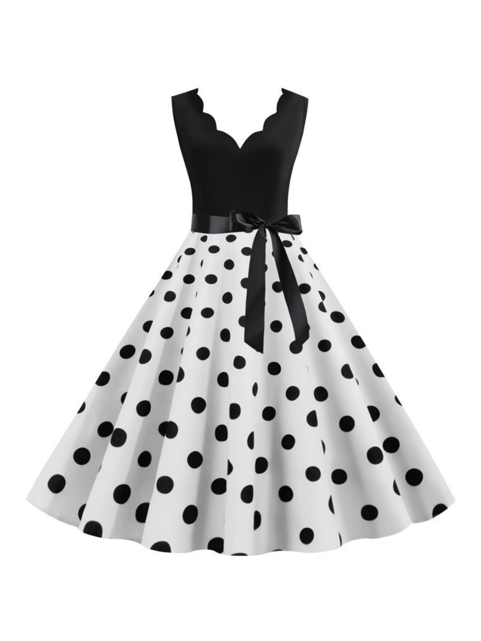 A-Line/Princess V-Neck Sleeveless Knee-Length Vintage Dress - Image 18