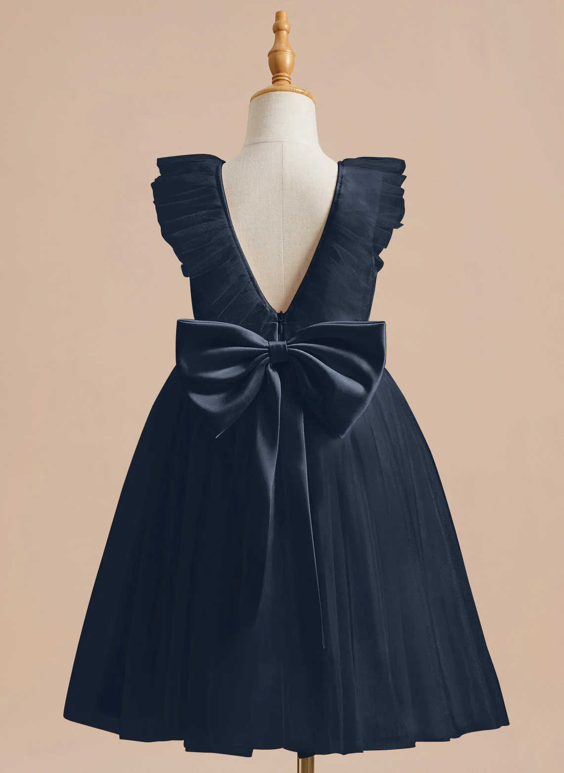 A-line Satin Tulle Knee-length Flower Girl Dress - Image 19