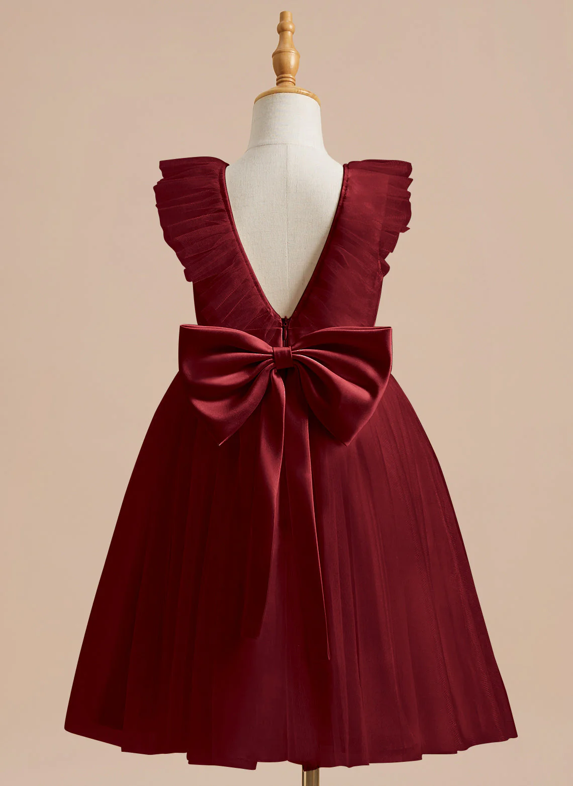 A-line Satin Tulle Knee-length Flower Girl Dress - Image 27