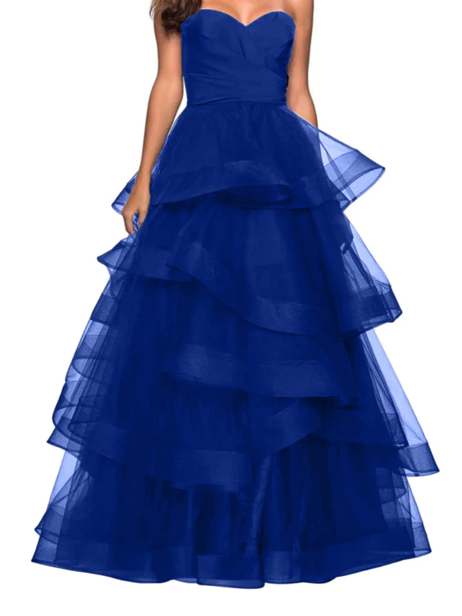 A-Line Sweetheart Ruffles Ball Gown Prom Dresses for Evening Party - Image 10