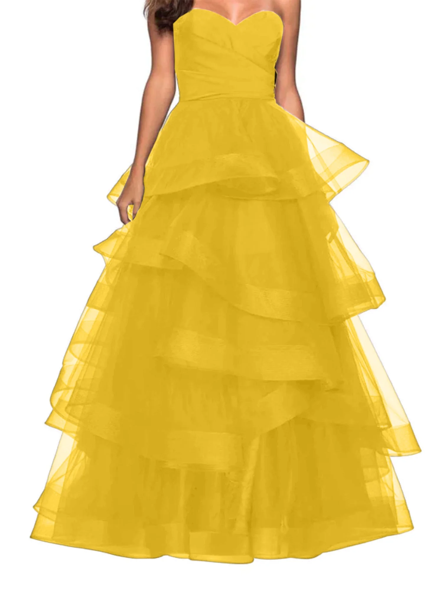 A-Line Sweetheart Ruffles Ball Gown Prom Dresses for Evening Party - Image 11