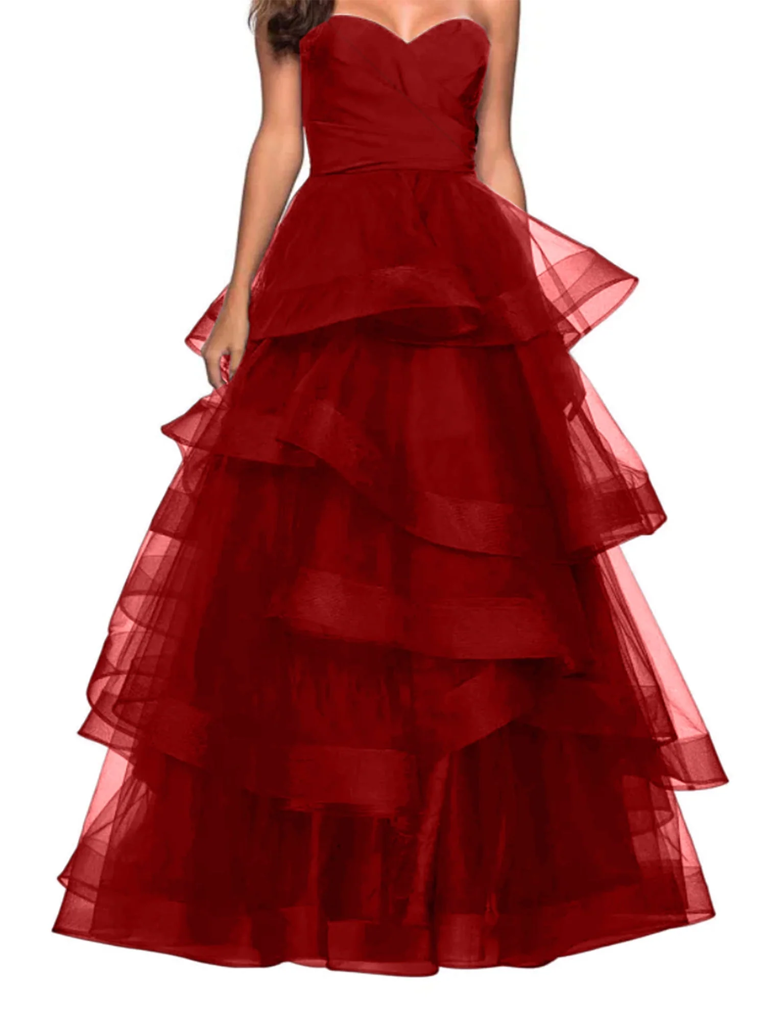 A-Line Sweetheart Ruffles Ball Gown Prom Dresses for Evening Party - Image 13