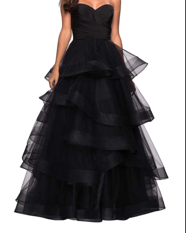 A-Line Sweetheart Ruffles Ball Gown Prom Dresses for Evening Party - Image 3