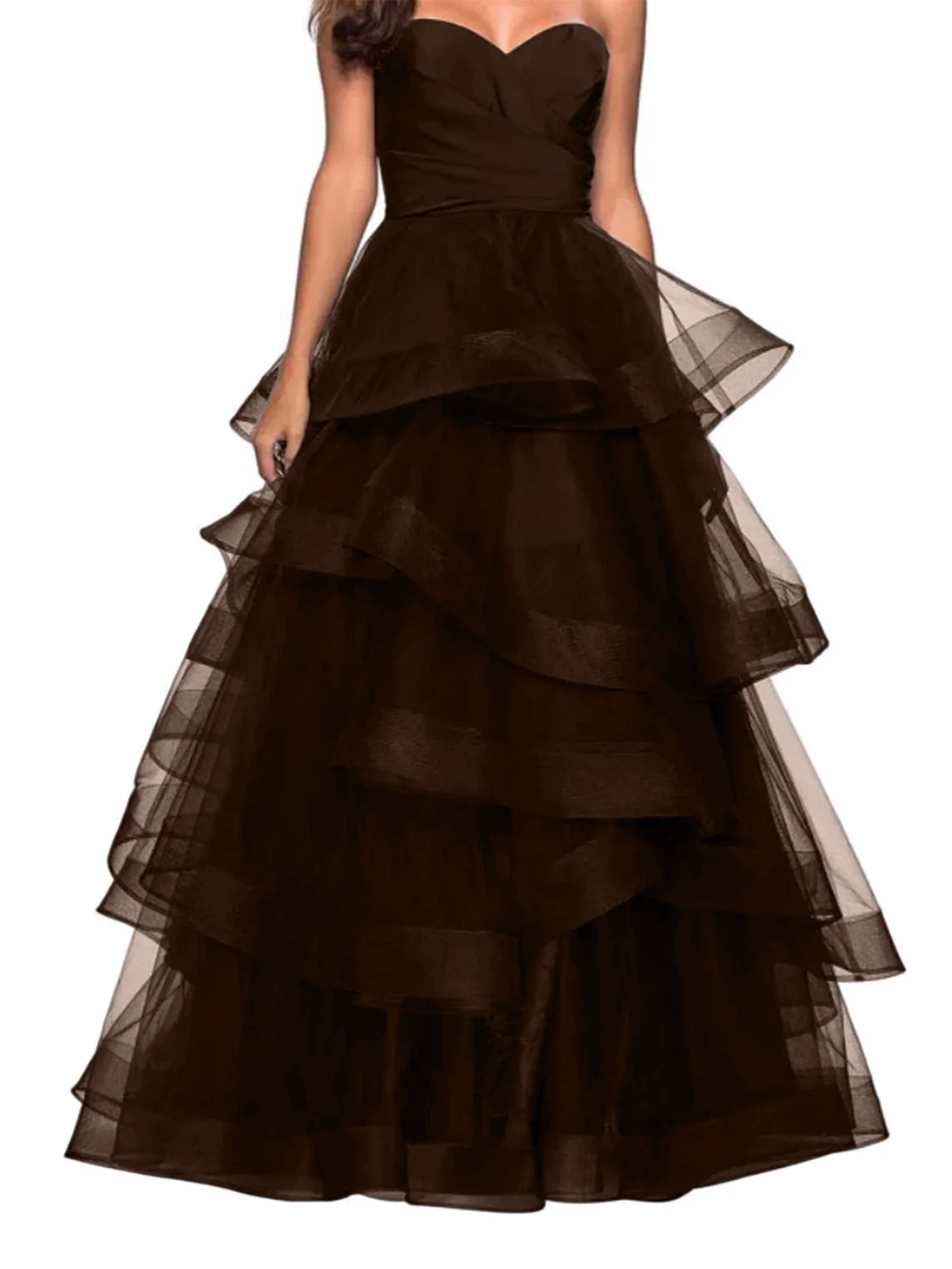A-Line Sweetheart Ruffles Ball Gown Prom Dresses for Evening Party - Image 6