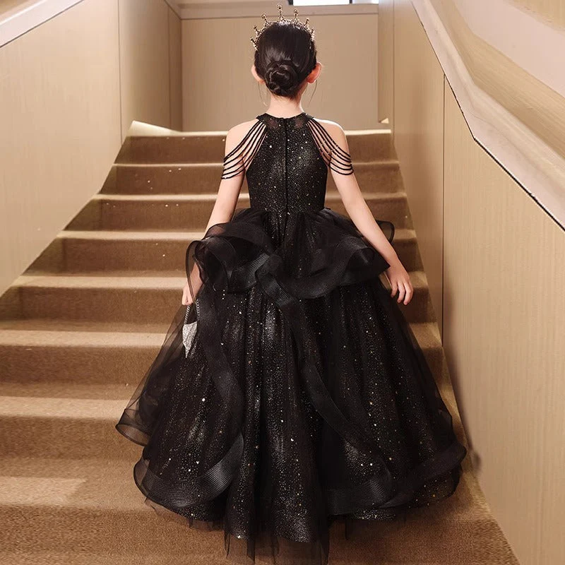 Ball Gown Off-the-Shoulder Beading Girl Party Dresses with Rhinestone - Image 2