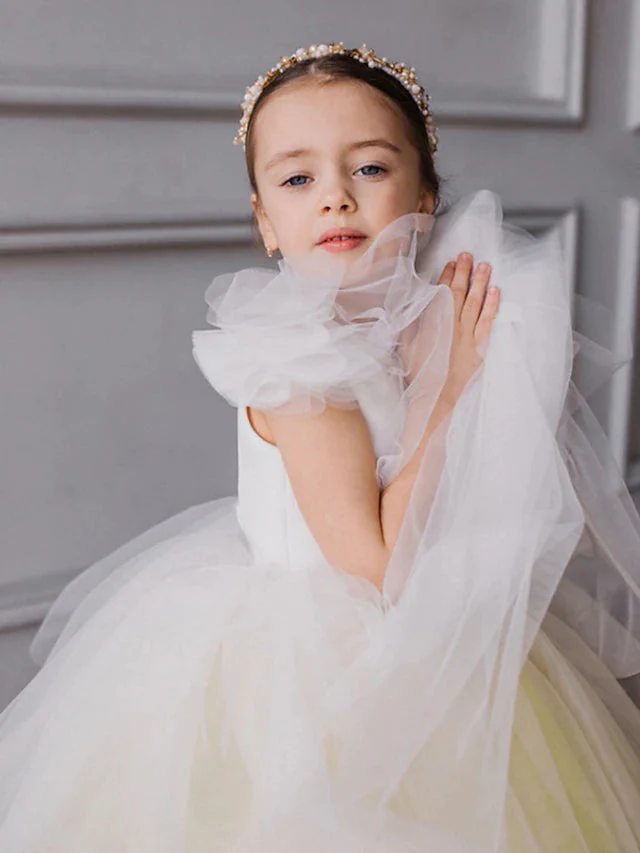 Ball Gown Ombre Tulle Flower Girl Dresses with Ruffles - Image 4