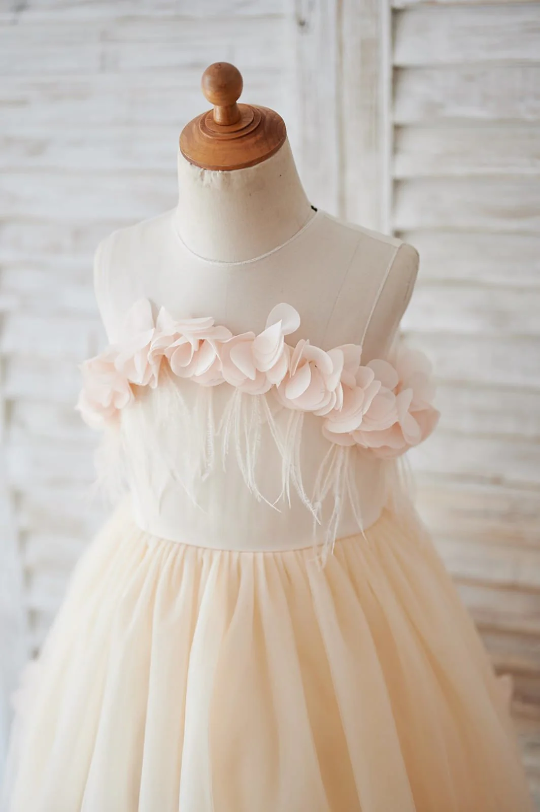Ball-Gown/Princess Tulle Knee-length Flower Girl Dress - Image 3