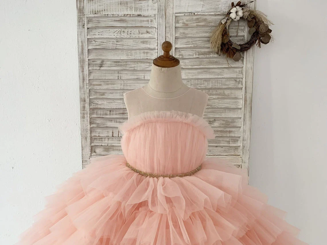 Ball-Gown/Princess Tulle Knee-length Flower Girl Dress - Image 3