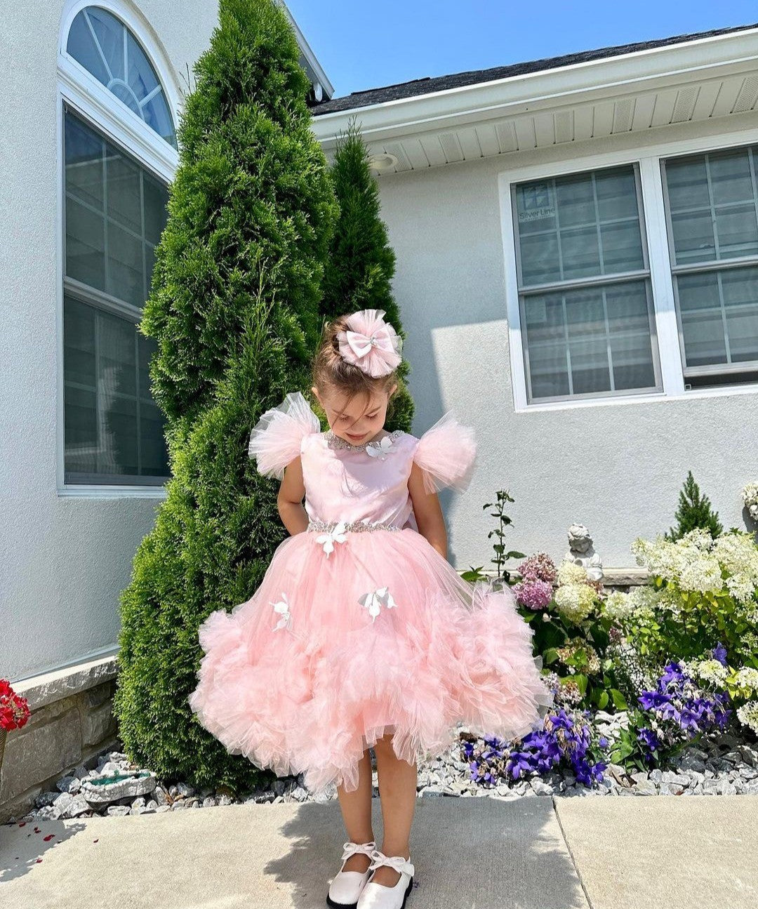 Ball Gown Princess Tulle Little Girl Party Dresses with Beading - Image 2